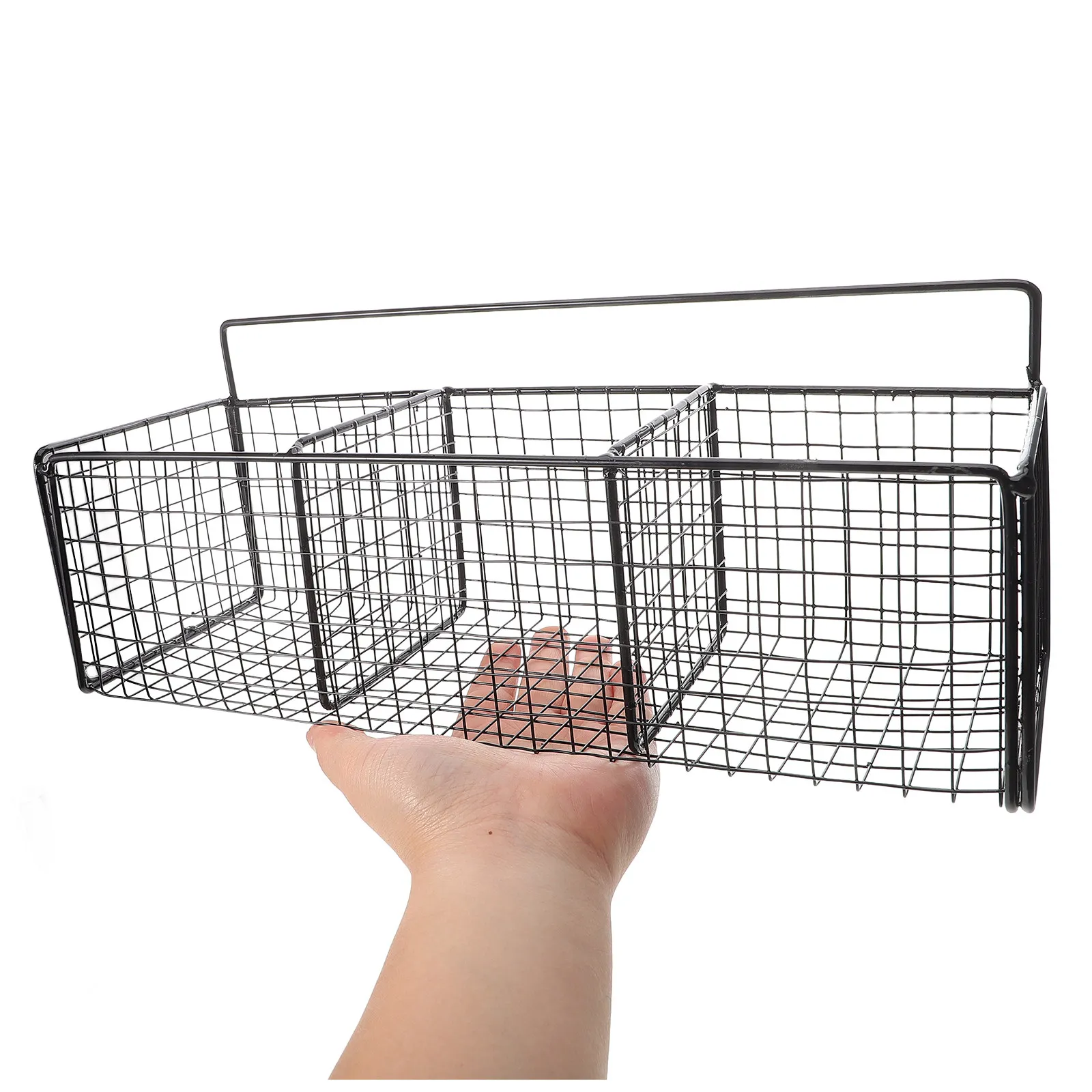 Minimalist Wall Mounted Kitchen Storage Rack for Spices Garlic Ginger Fruits Vegetables Drainage Feature Iron Wall Basket