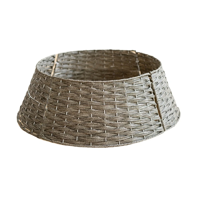 Description Picture 4 of itemChristmas Tree Skirt Retro Round Basket Xmas Trees Foot Decor Collar for Home Festival Party Background Decoration Drop Shipping