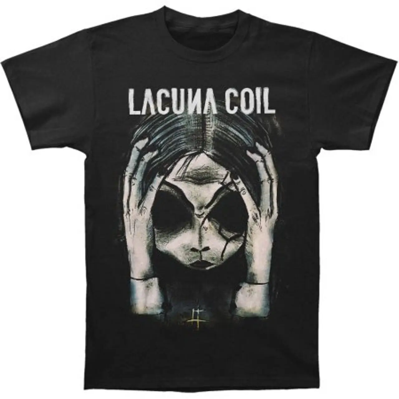 Vtg Lacuna Coil Band Heavy Cotton Black Full Size T Shirt Mm1049