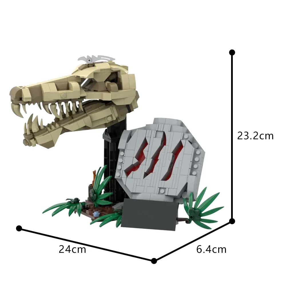 อุทยานไดโนเสาร์ Moc ฟอสซิลไดโนเสาร์ไดโนเสาร์บล็อกตัวต่อ t.rex กะโหลกศีรษะ76964แรนคอร์โครงกระดูกฟอสซิลอิฐของเล่นเด็ก