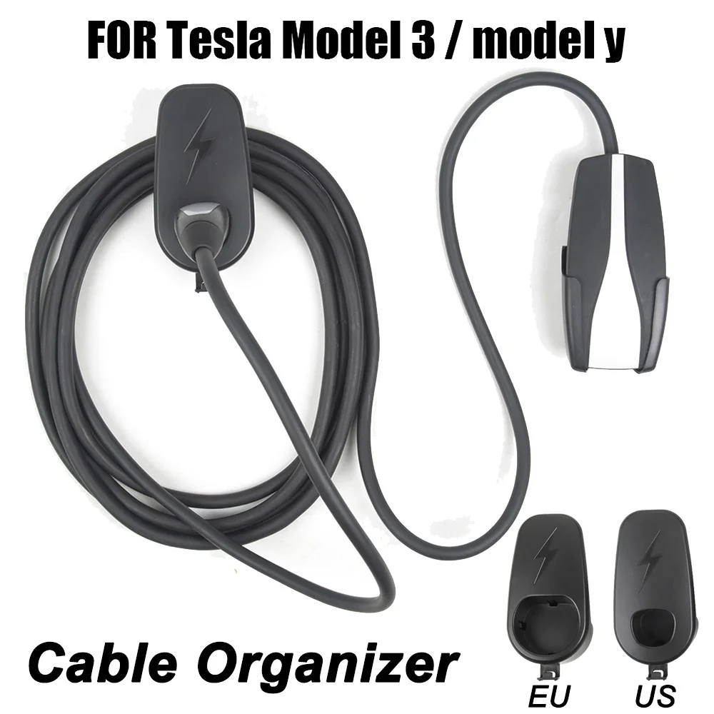 TPBUFF Oplaadkabel Beugel voor Tesla Model 3Y Oplader Houder Wandmontage Autolader Kabel Organizer Accessoires EU Plug ONS