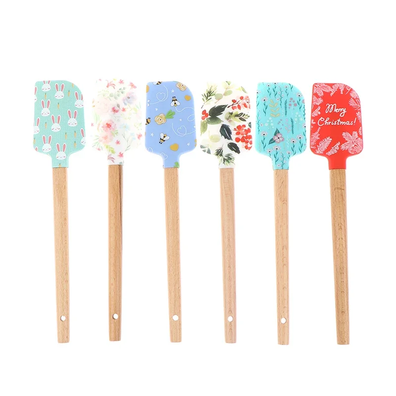 High Quality Multiple Color Silicone Baking Spatula Heat-Resistant Non-stick Cooking Kitchen Utensils Non-deformable Soft