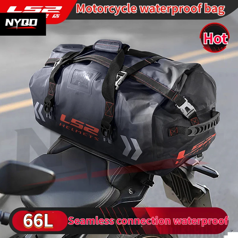 66LLS2 Motorcycle Rear Seat Waterproof Tail Bag Riding Camel Charter Tail Bag Motorcycle Travel Equipment Riding Hanging Bag