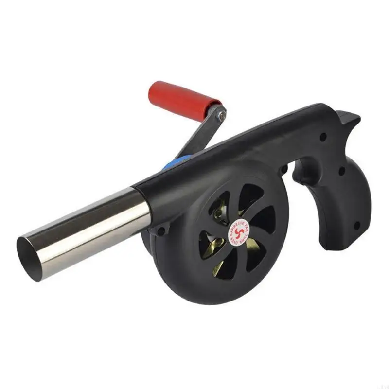 L9NB Outdoor Cooking Hand Crank Blowers BBQ Fan Air Blower Barbecue Bellows