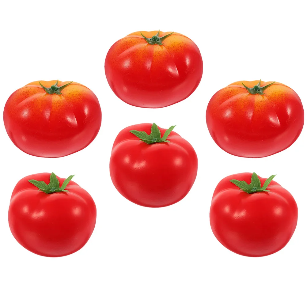 

6 Pcs Foam Food Imitation Tomato Artificial Vegetable Display Vegetables Prop Fake Toddler