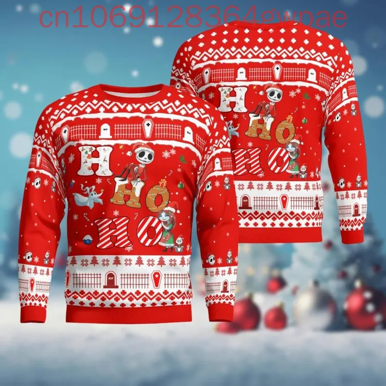 Disney Jack Skellington Christmas Ugly Sweaters Nightmare before Christmas 3d Print Fashion Men's Womens Christmas Sweaters