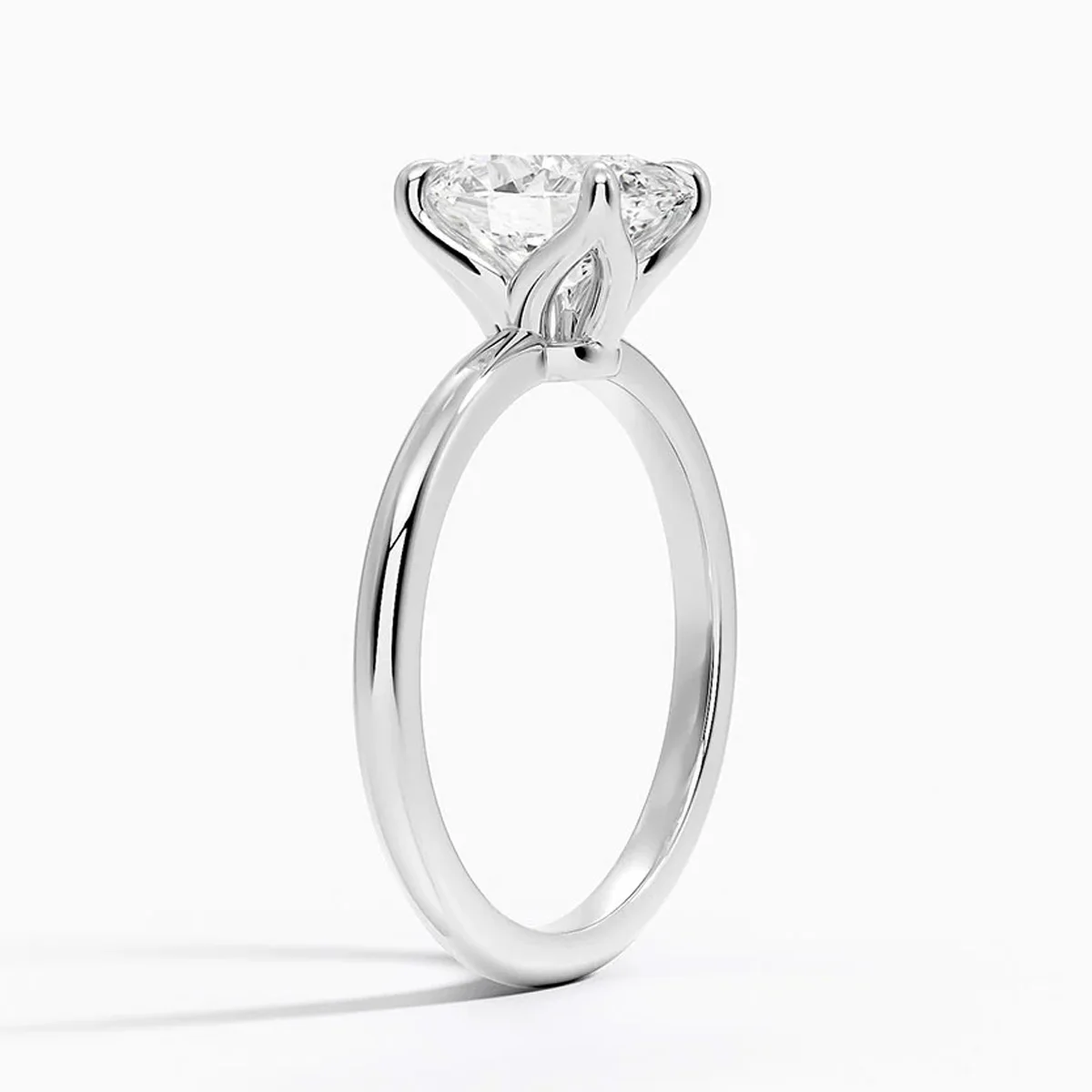 1.0-3.0ct Oval Shape Lab Diamond PT950/14K/18K White Gold Classic Design Solitaire Wedding Ring for Women