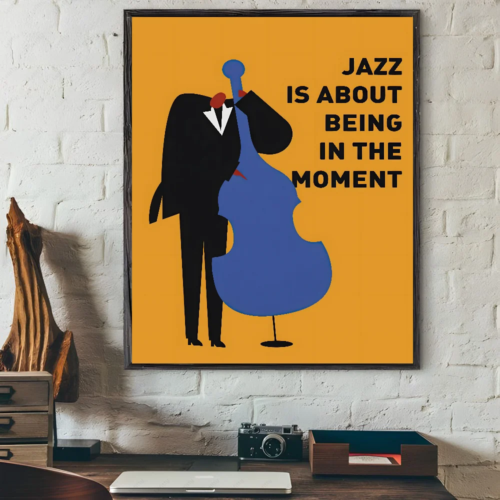 مهرجان الجاز الغيتار التشيلو البيانو الموسيقى المشارك ذاتية اللصق الفن ورقة مقاومة للماء ملصق مقهى بار غرفة جدار ديكور