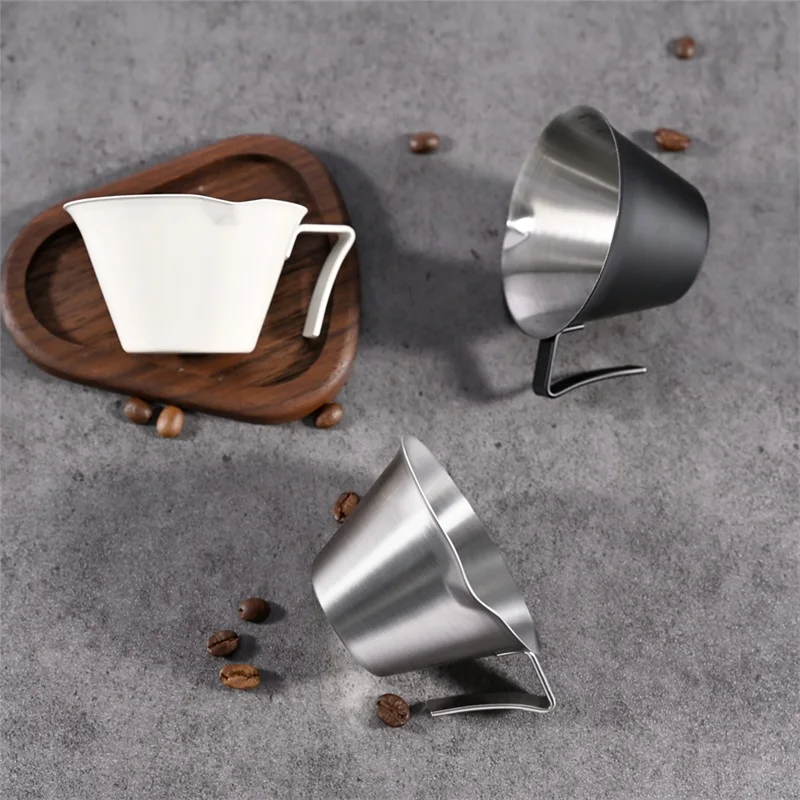 100ML Espresso Extraction Cup 304 Stainless Steel with Scale Thickened Exquisite Ounce Coffee Cup Home Kitchen Cafe Accessories
