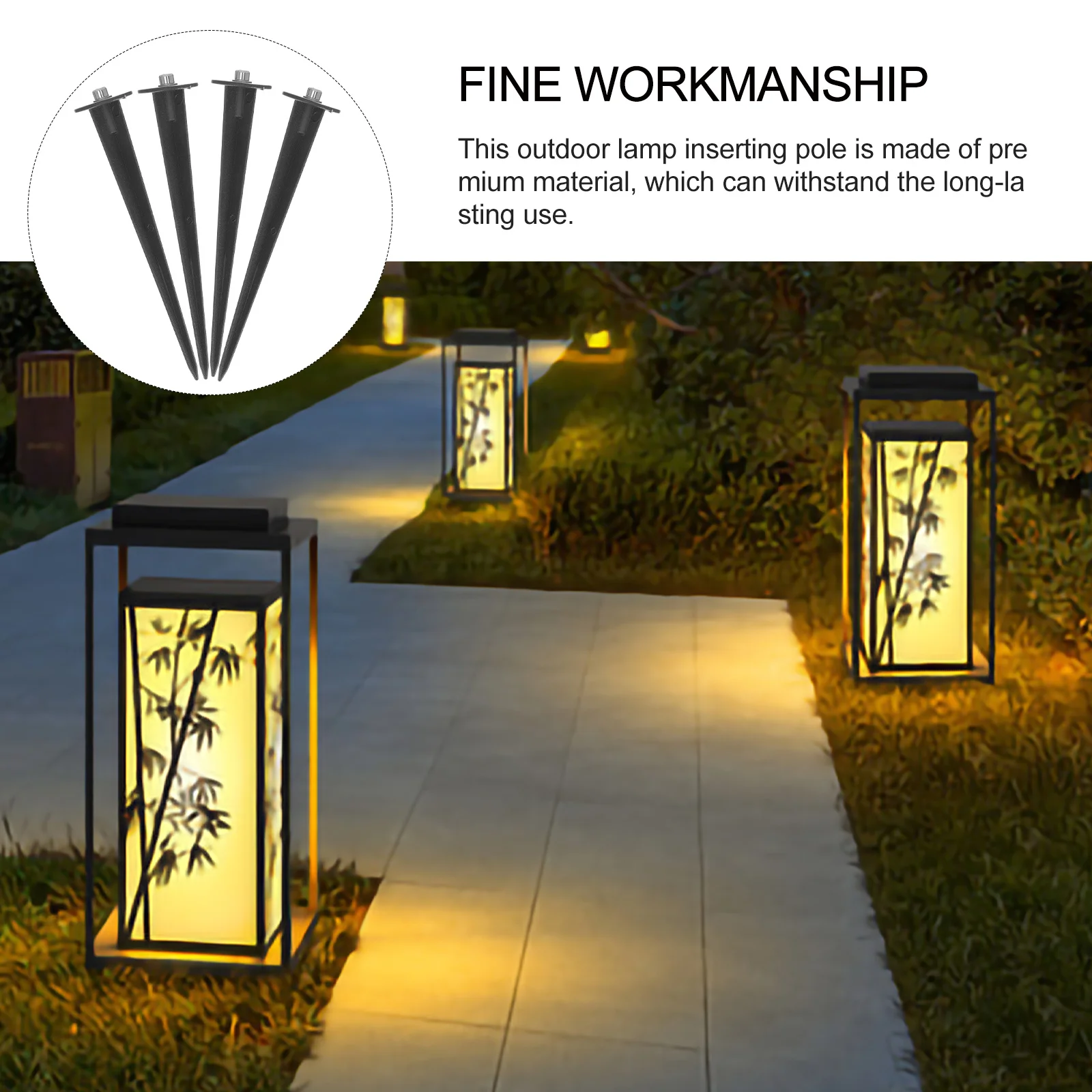 

4pcs Ground Plug Light Accessories Multifunctional Lamp Insert Pole For Solar Garden Spotlights Durable Die-Cast Aluminum