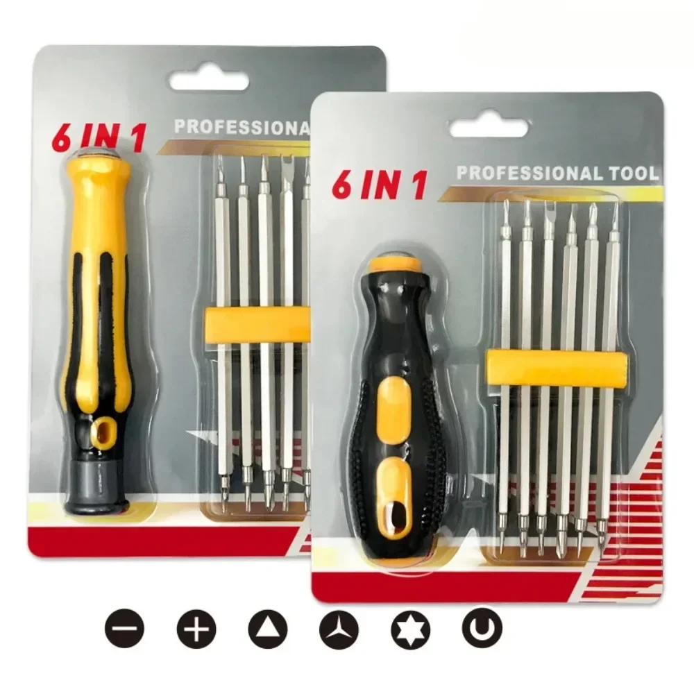 

6 In 1 Screwdriver Set Precision Magnetic Screwdriver Set Y-shaped U-shaped Hexagonal PlumTriangle Repair Hand Tools Kits