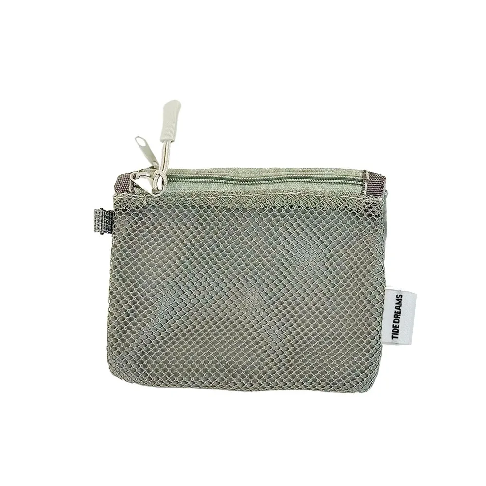 Double Zipper Mesh Coin Purse, Portable Travel Cosmetic Organizer