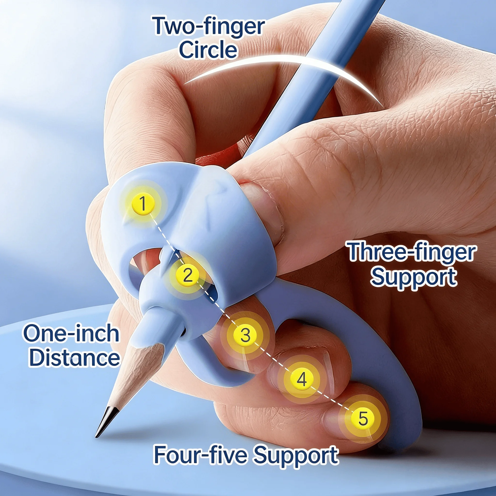 2/4Pcs Pencil Grip Corrector for Kids |   Posture Training Aid for Elementary Students, Wrist Hook Control & Handwriting Trainer