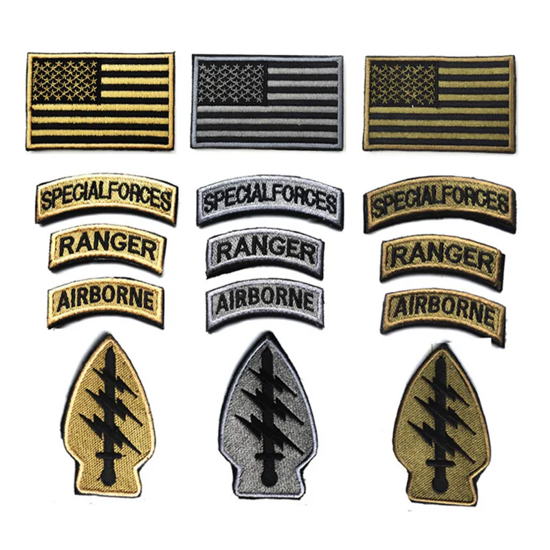 Special Forces Embroidery Hook Loop Patches Tactical Ranger Tab Military Emblem Tactical Patches