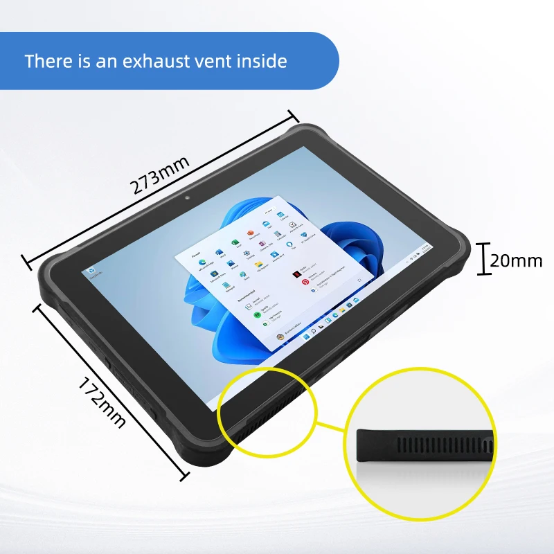 

10.1-inch Rugged Tablet with Windows 11 Pro, Intel i5-1235U, 8GB RAM, 256GB SSD, Industrial Windows Tablet with 2D Scanner