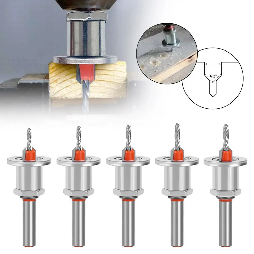 Counterbore Drill Taper Hole Bolt Installation Woodworking Tapper Step Drill Taper Adjustable Limited Drilling Alloy Depth A4d8