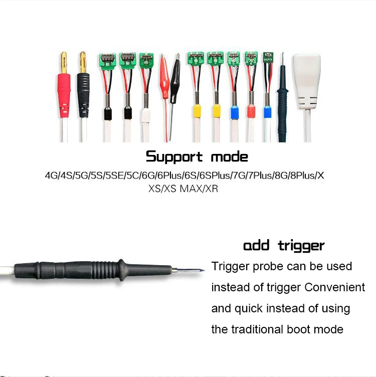 SAYTL for iPhone 4/5/6/6s/7/8/X XS XS MAX XR Boot line Test line Phone Service DC Power Supply Current Testing Cable