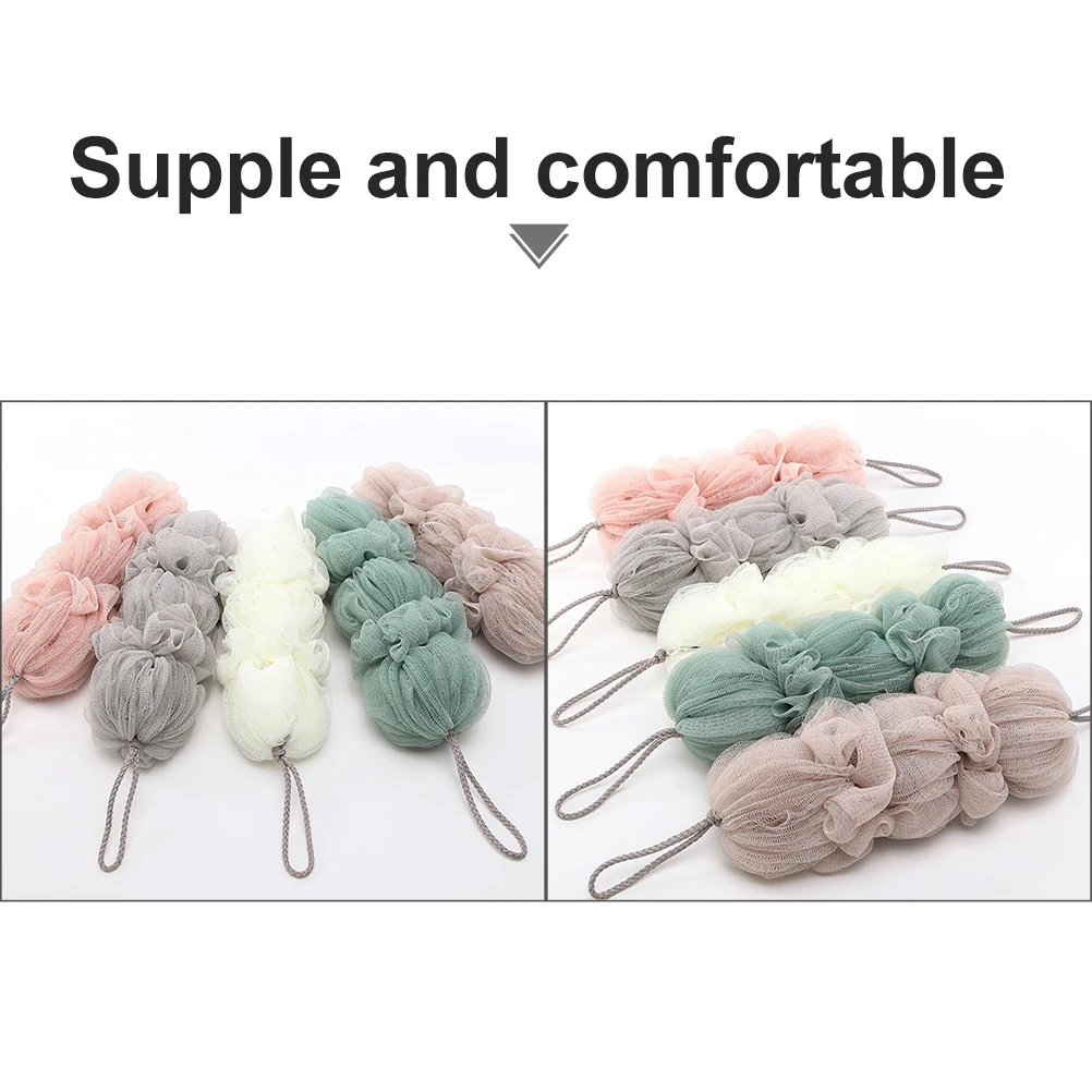 

5Pcs Body Shower Towels Long Strip Bath Towels Supple Double-Side Bathing Flowers for Relaxing Clean Experience Home and Travel