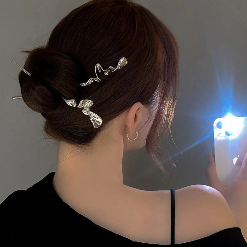 Luxury Metal Hair Sticks Vintage Chopstick Hairpins Women Girls Hair Clip Pin Headwear Wedding Top Quality  Headdress Wholesale