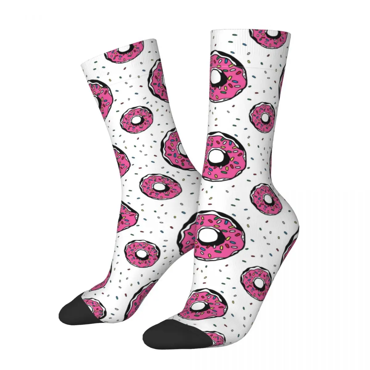 

Autumn Winter Cool Men's Women's Pink Doughnuts Socks Cute Food Breathable Crew Socks