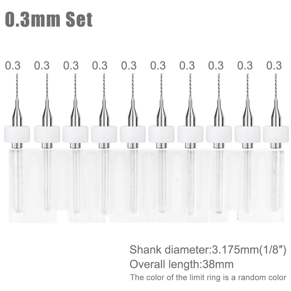 Mini Pcb Boor 10Pcs 0.1-1.2Mm Carbide Pistool Boor 1/8 ''Schacht Voor Pcb Gedrukt printplaat Boren Cutter