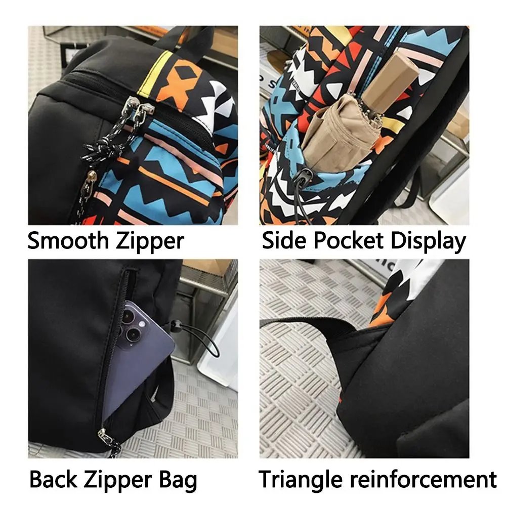 Oxford Fabric Outdoor Travel Bag Multiple Pockets Zipper College Students Backpack Waterproof Breathable Students School Bags