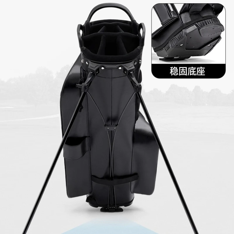 PGM Golf Bag Men's and Women's Microfiber Leather Bracket Bag with 7 Plug Holes Shoulder Straps Ultra-Light Portable Club Bag