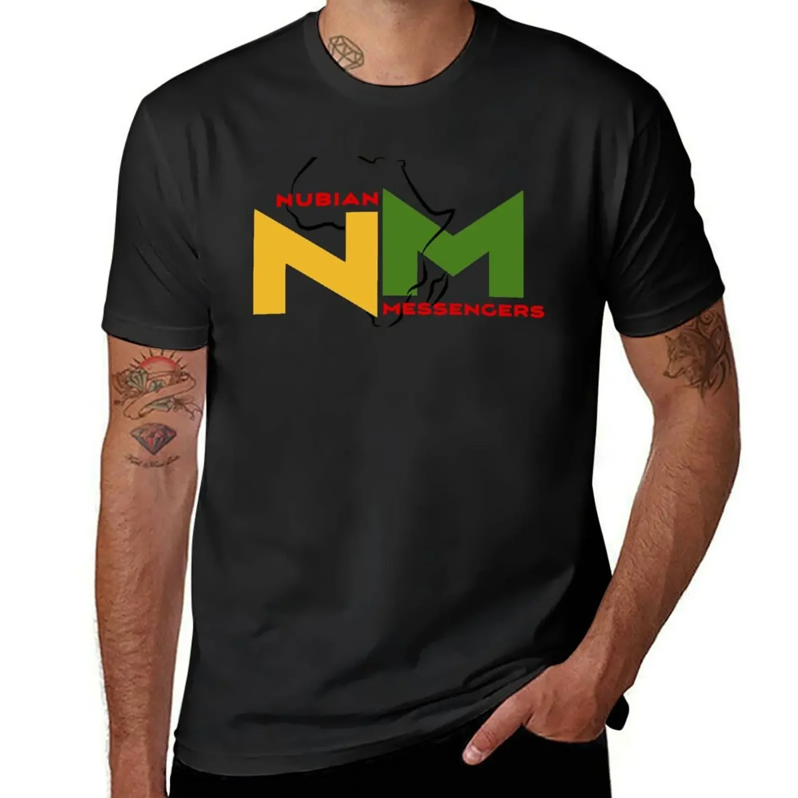 MAMA AFRIKA! - Band Single Cover Art & Logo - NUBIAN MESSENGERS T-Shirt plus sizes workout shirts for men