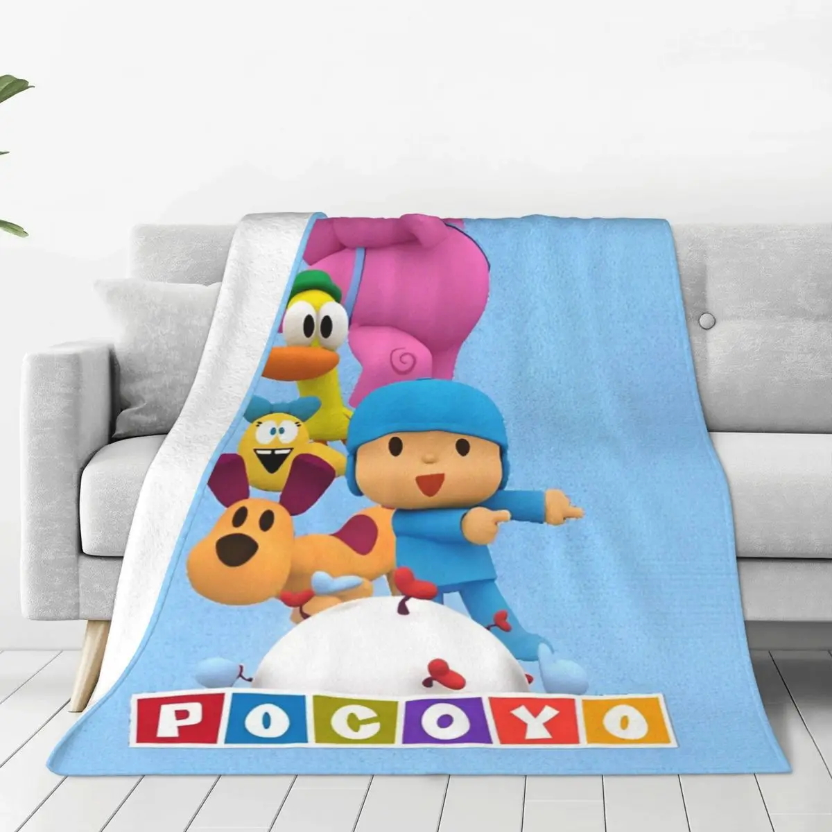 P-POCOYO Elly Pato Fred Loula Sleepy Bird Blankets Fleece Textile Decor Cartoon Portable Super Soft Throw Blankets Home Office