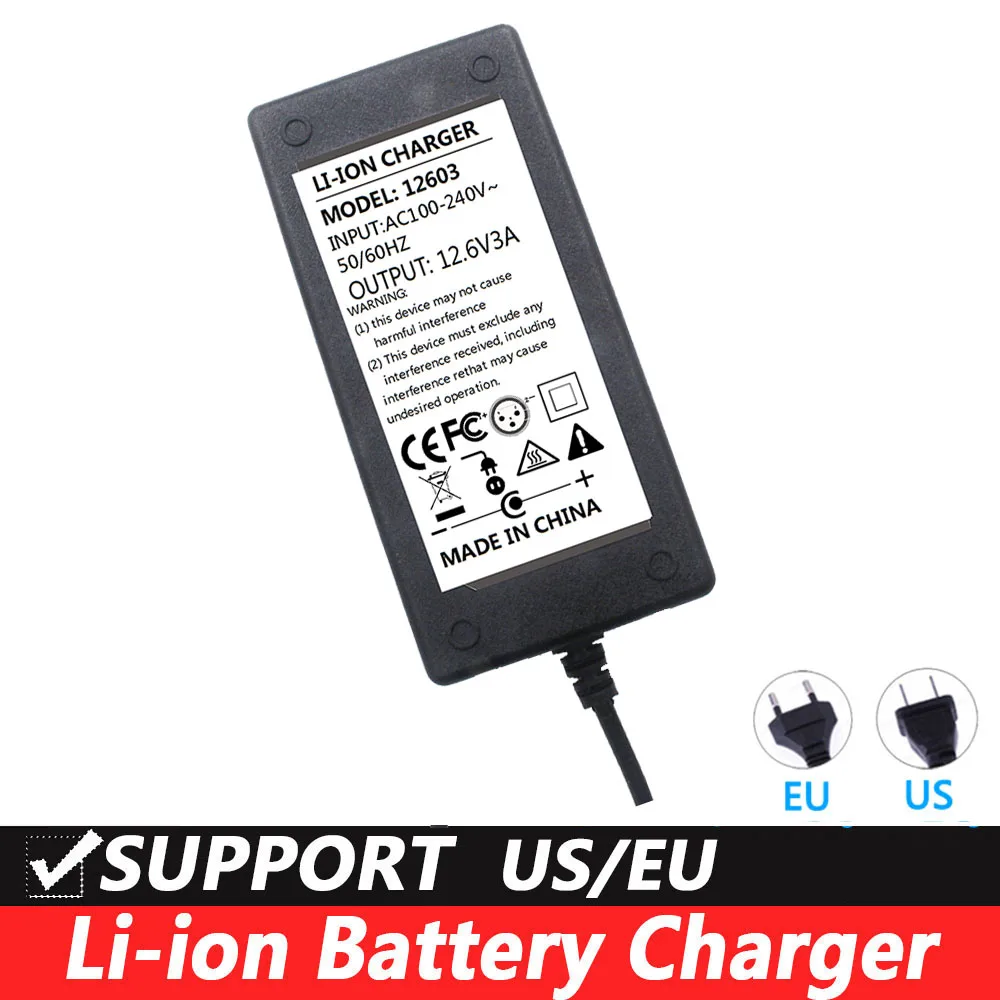 12.6V 3A lead-acid battery charger is suitable for 12.6V 3 series lead-acid battery  golf cart charger DC5.5*2.1