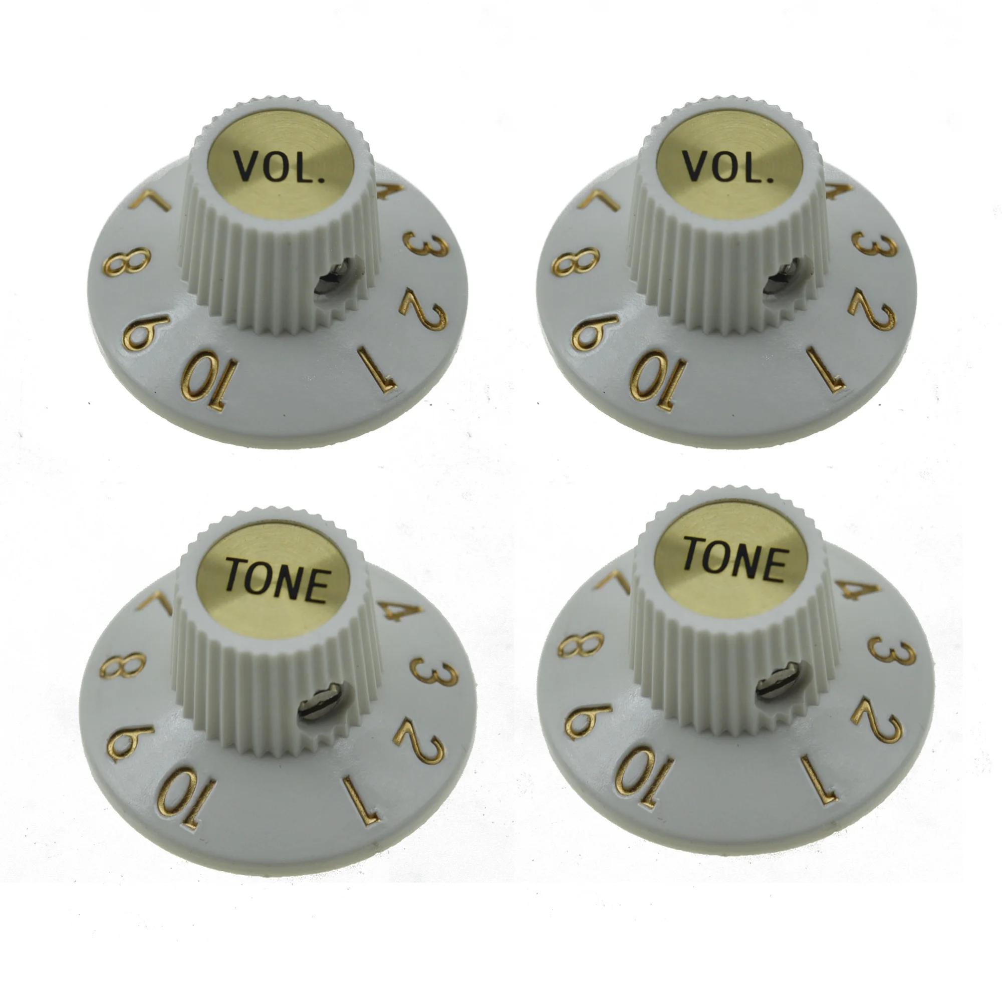 Dopro 4pcs Witch Hat Knobs Skirted Knobs with Set Screw 2V2T for Fender Telecaster 72 Custom/Jazzmaster or Amplifiers