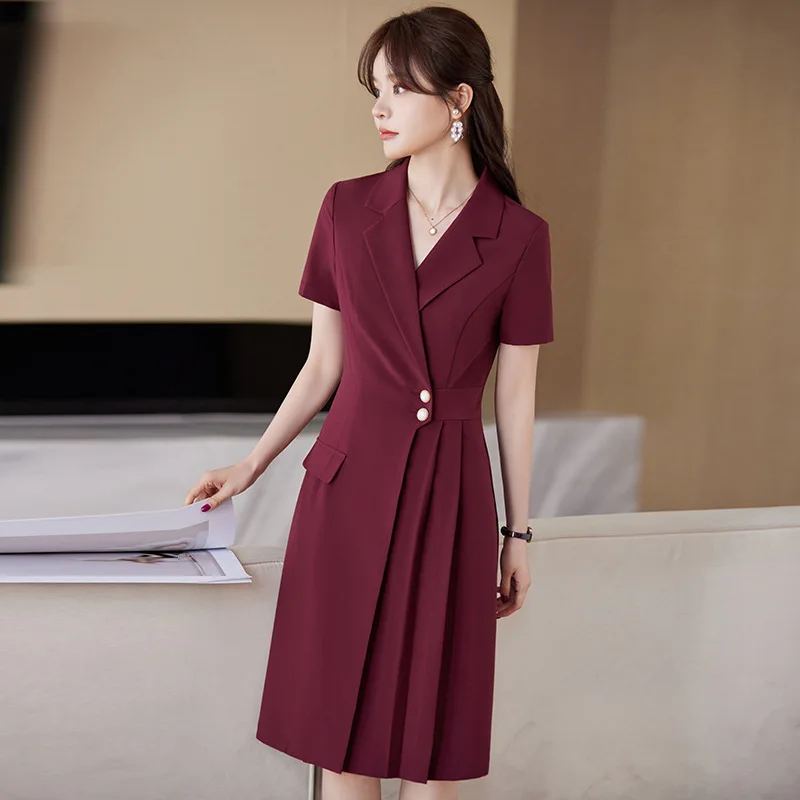 Robes d'Été Élégantes à Manches Courtes pour Femme, Tenue de Travail Professionnelle, de Bureau, Grande Taille 4XL