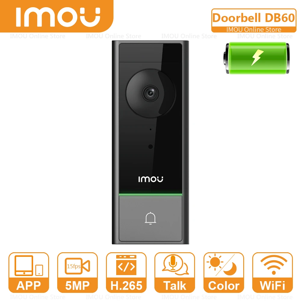 IMOU Outdoor Waterproof Wireless Alexa Doorbell Rechargeable Battery With Chime For Home Security Protection Smart Home Intellig