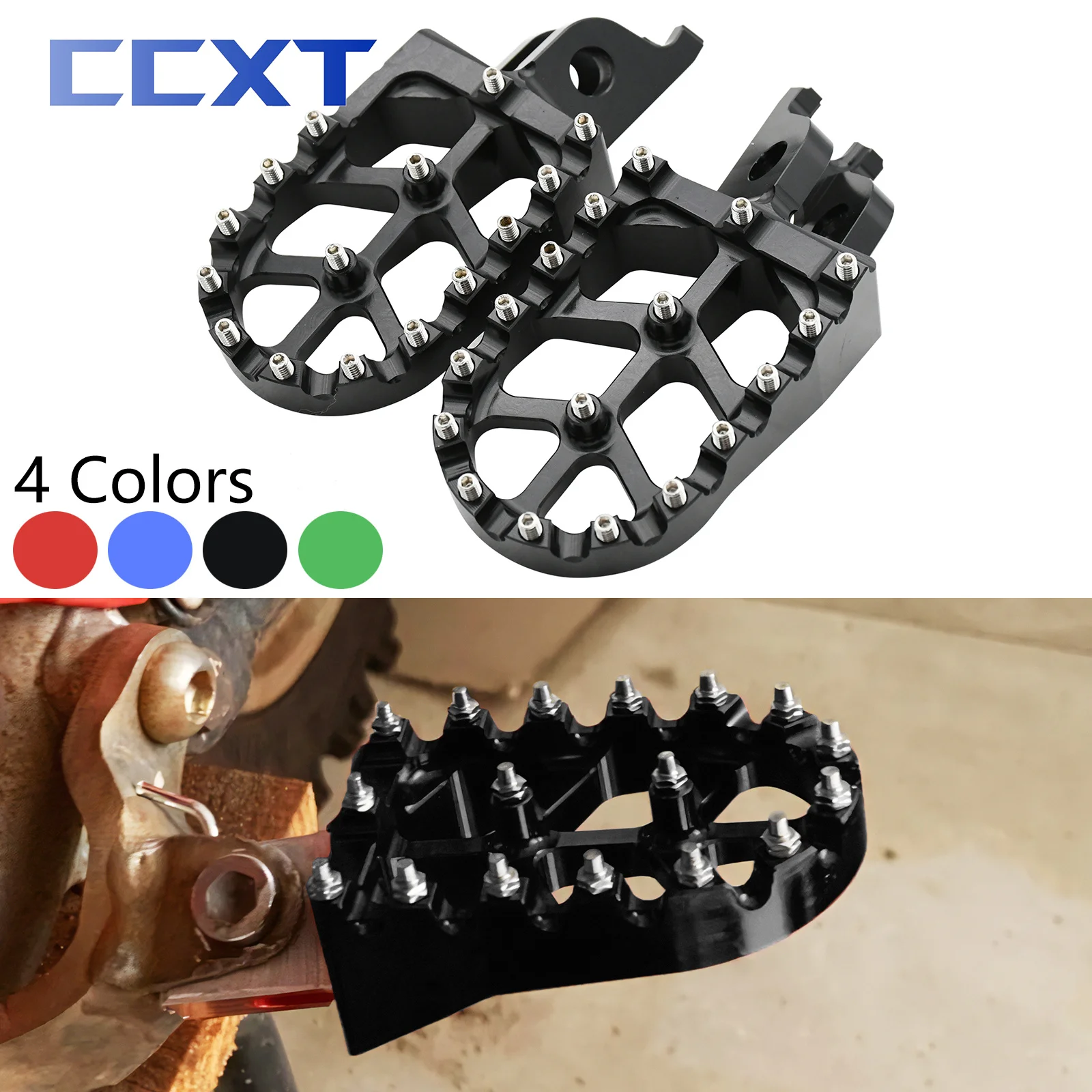 Motorcycle Foot Pegs Rests Pedals Footpegs For Kawasaki KX250 KX450 2019-2021 KX250F KX450F 2006-2021 KX250X KX450X 2021 KLX450R