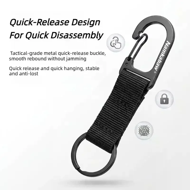 Webbing Spring Snap Hook Carabiner Quick Clip Key Ring Keychain Backpack Accessory For Outdoor Camping Hiking EDC Gear