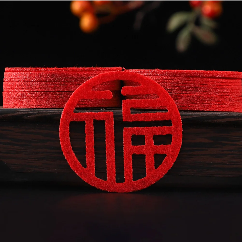 90 قطعة شارات شخصية فو الخط الصيني مهرجان الربيع ديكور المنزل ملصقات الزجاج السنة الجديدة نعمة النسيج ملصقات الزجاج