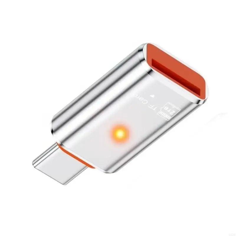 QXNF USB2.0 Portable Card Reader Type C to TFs MicroSDs Advanced OTG Adapter