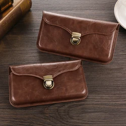 Leather Lock Buckle Belt Clip Phone Case Men Waist Bag For Samsung Galaxy A24 A34 A54 A13 A23 A33 A53 A73 M33 5G Holster Pouch