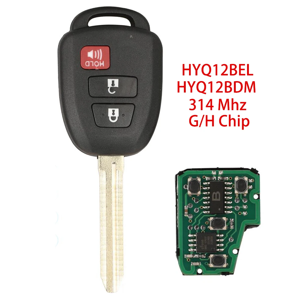 

Новый автомобильный ключ-брелок Jingyuqin HYQ12BEL/HYQ12BDM 3BTNS с чипом G/H 314 МГц для Toyota Camry 2012-2016, Prius, Corolla 2014-2017, RAV4