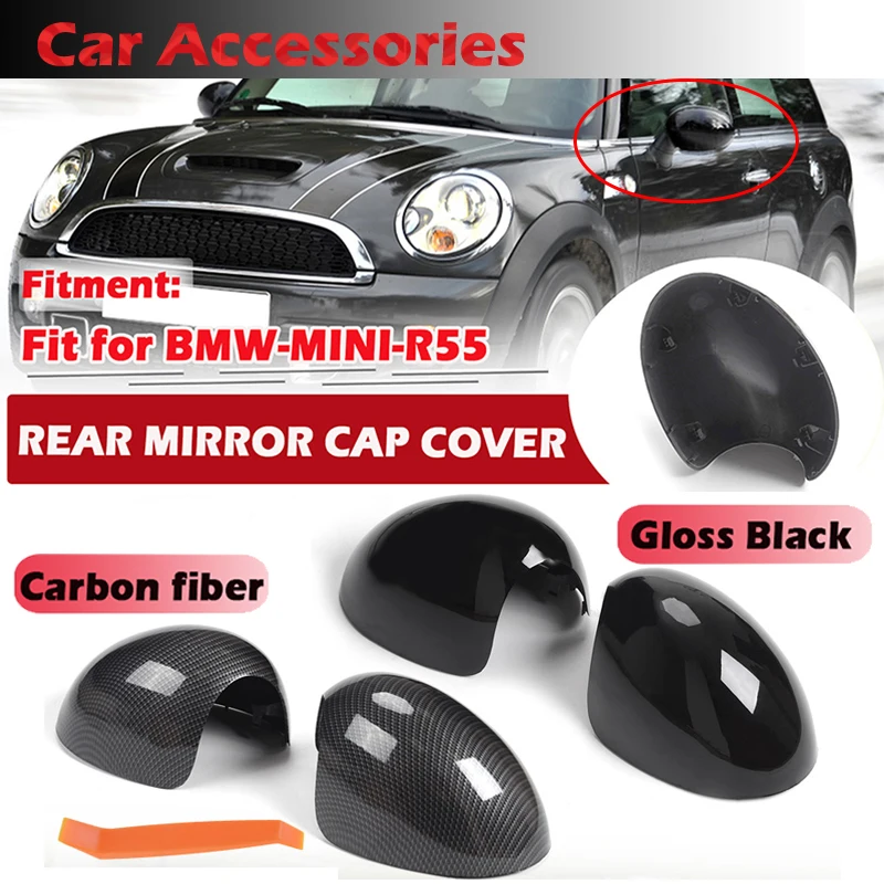 Rhyming Rearview Mirror Cover Wing Side Mirror Cap Replace Fit For BMW Mini Cooper R55 R56 R57 R58 R59 R61  Car Accessories