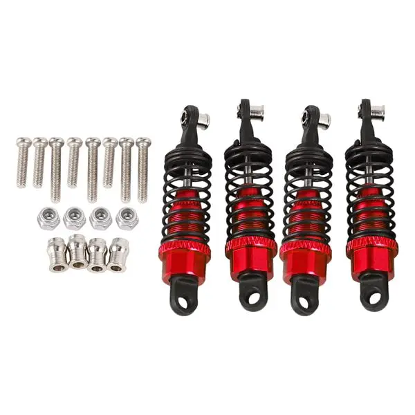 Upgrade Parts Set Oil Filled Type Shock Sbsorbers Extension Seat for 1/16 RC Car WPL Truck C14 C24 4X4,Red