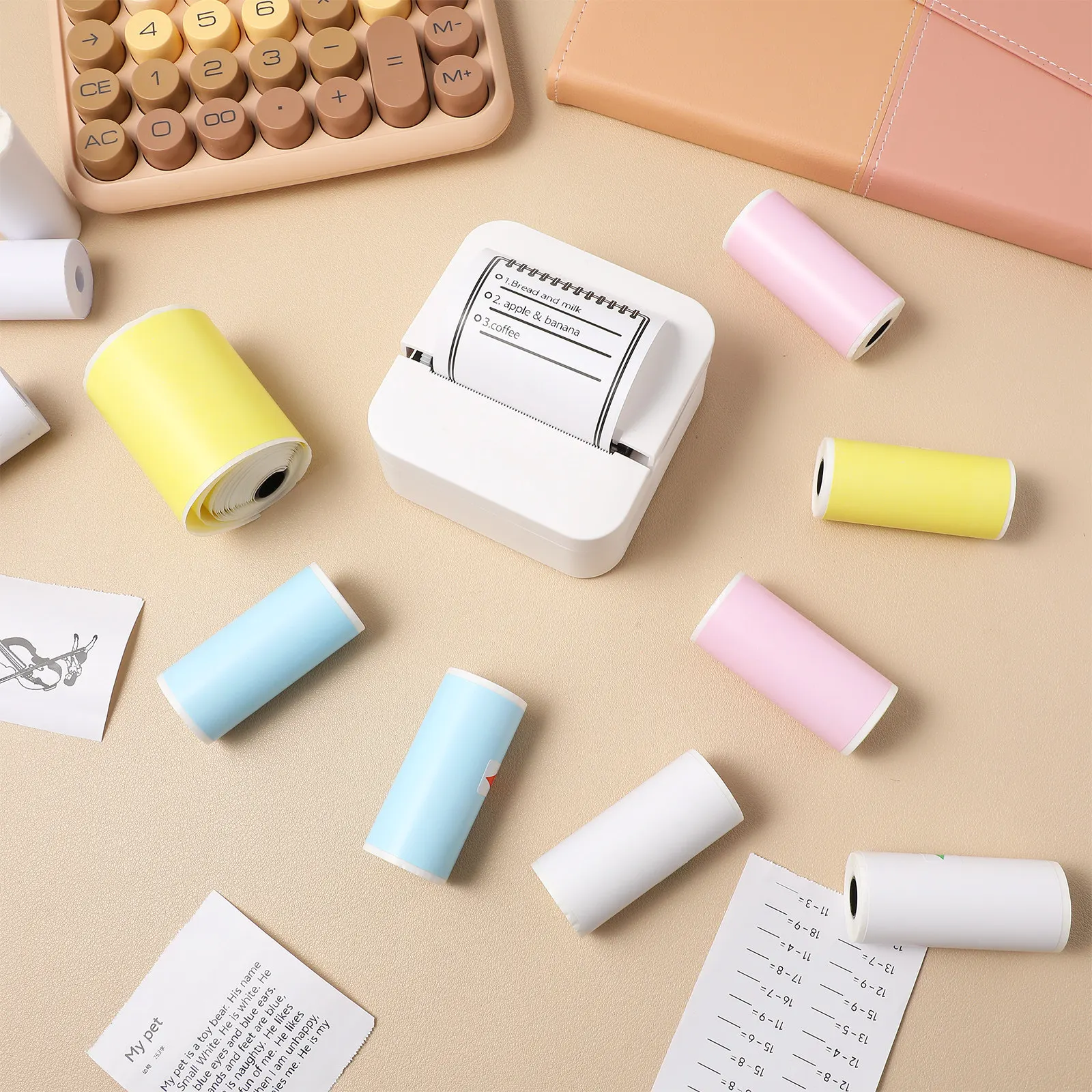 16 Rolls Thermal Printer Label Paper Mini Sticker Printer Paper Clear Legible Printing Different Styles Various Needs