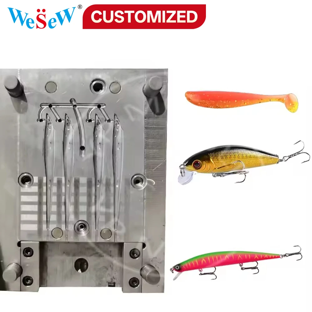 

OEM Injection Molds for Plastic Fishing Lures (PVC, ABS, PP Materials) — Equipped with Cold/Hot Runner Systems — Soft Plastic