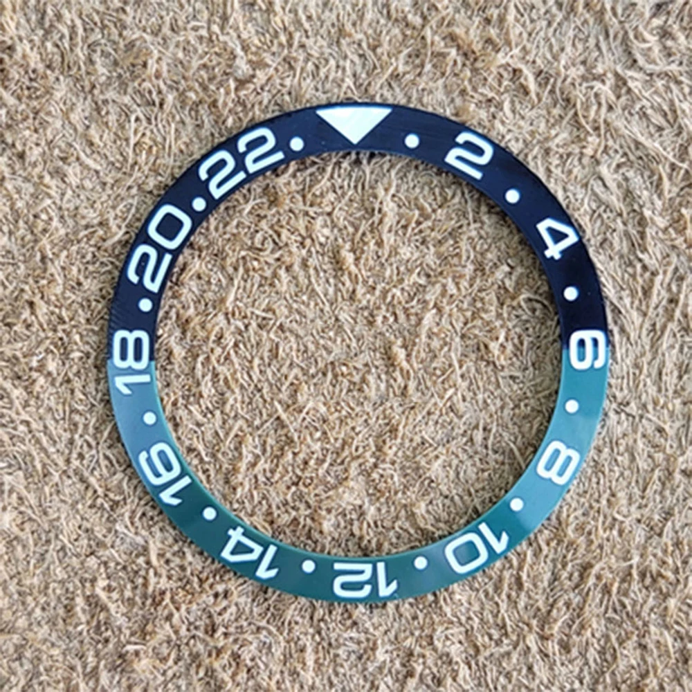 ใหม่38มม./30.5มม.สี GMT เซรามิค Bezel สีเขียวส่องสว่าง/สีฟ้า Incline แหวนปรับเปลี่ยนนาฬิกาอุปกรณ์เสริม