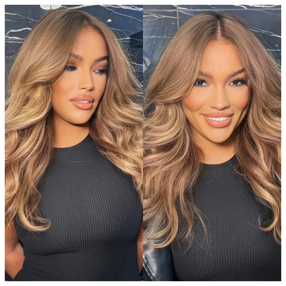

Natural Wavy 20 Inch Honey Blonde Body Wave Synthetic Lace Front Wigs Pre Plucked 13x4 HD Transparent Lace Front Wig For Women