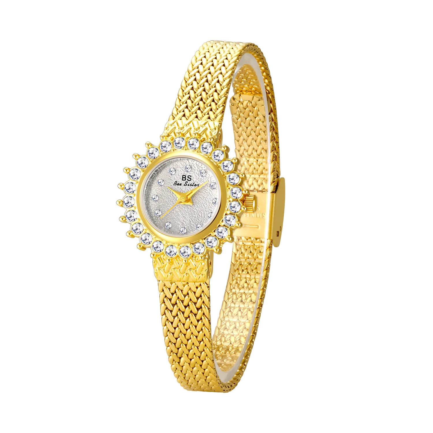 Watches For Women Luxury Brand Sunflower Diamond Dial Quartz Watch Fashion Elegant Waterproof Women's Wristwatch Alloy Bracelet