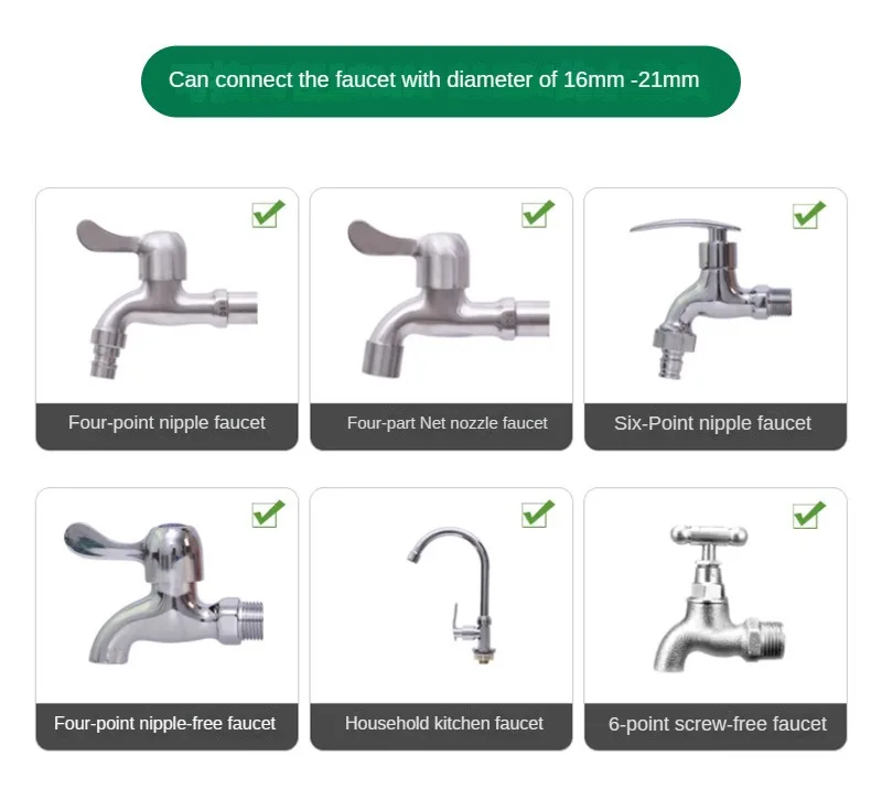 Langlebiger Universal-Wasserhahn-Adapter aus Kunststoff, Schlauchanschluss, Schnellanschluss, Wasserhahn für Autowäsche, Gartenbewässerung – Detail 8