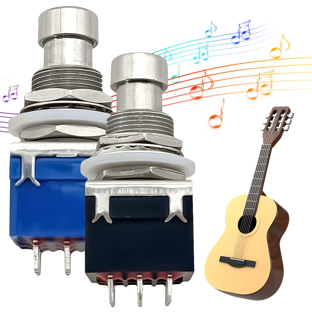 5pcs Guitar Effect Pedal 3PDT Footswitch 9 Pins Latching Stomp Push Button Footswitch True Bypass Solder Lugs Guitar Accessories