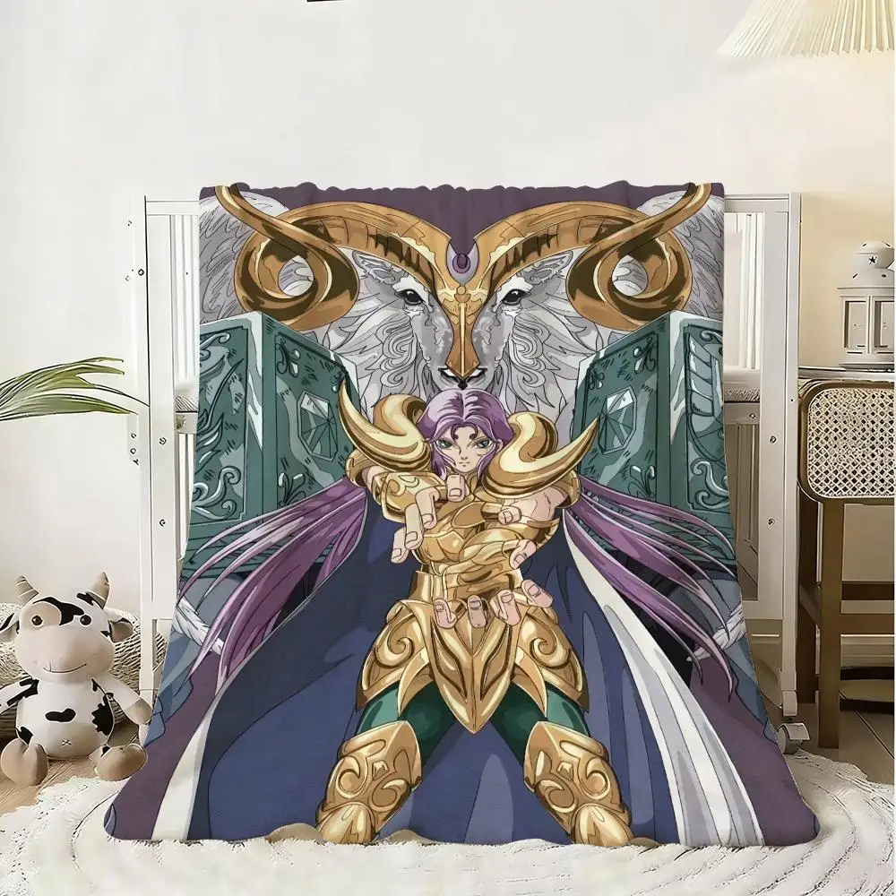 Classic Japan Anime S-Saint S-Seiya Throw Flannel Fluffy Soft Blanket Warm Skin-Friendly Throw For Sofa Bed Office Nap Winter