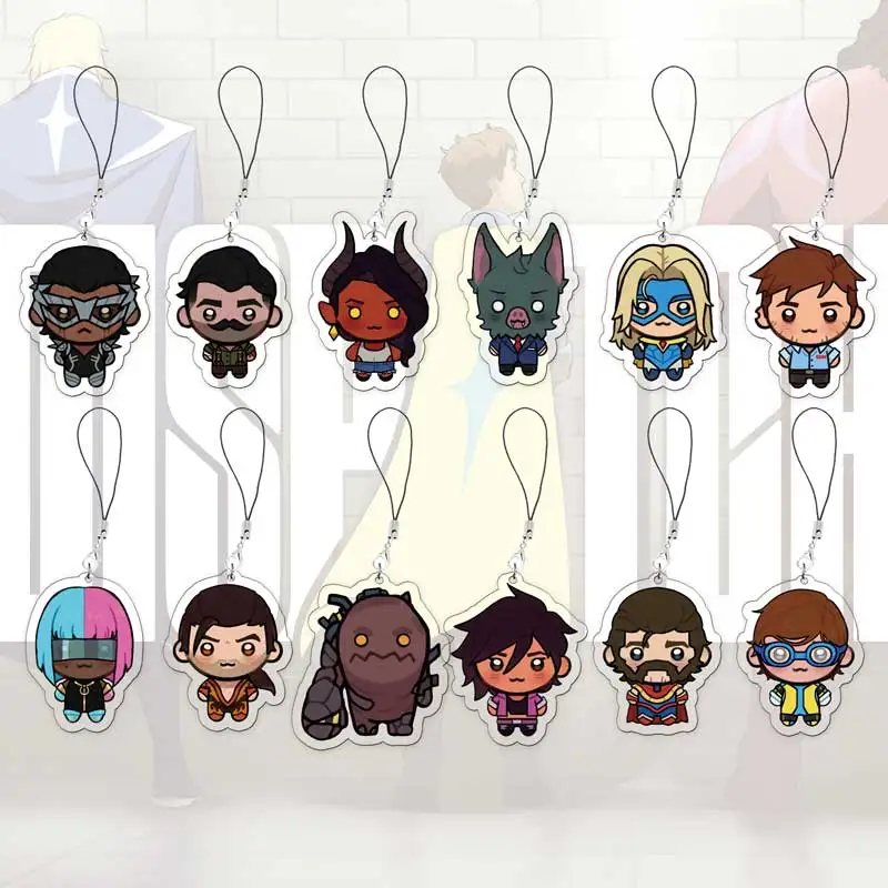 DISPATCH Z-Team الهاتف المحمول سحر الاكريليك قلادة صغيرة السترة روبرت روبرتسون غير مرئية سلسلة هواتف حلقة المشجعين الأصدقاء هدية